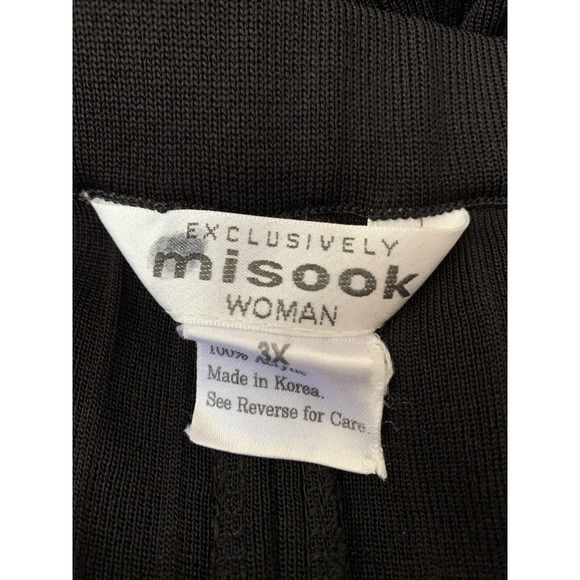EXCLUSIVELY MISOOK WOMENS PLUS Black KNIT PANTS SIZE 3X / 24W Acrylic - Picture 4 of 9